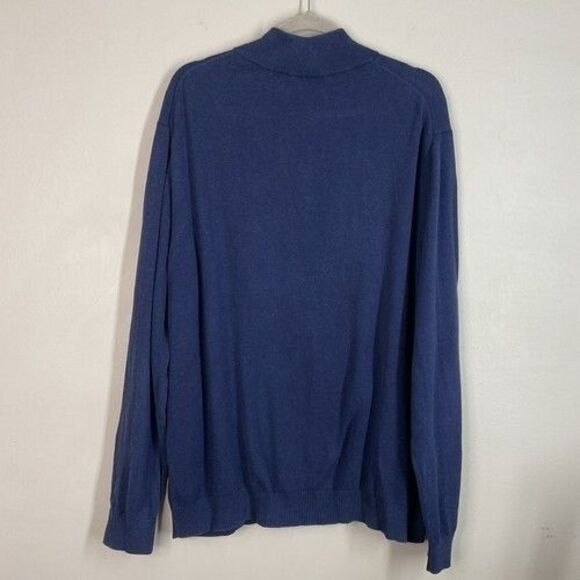 Vineyard Vines Blue 100% Cotton 1/4 Zip MockNeck Sweater Men Size 2XL Pullover - Picture 8 of 9